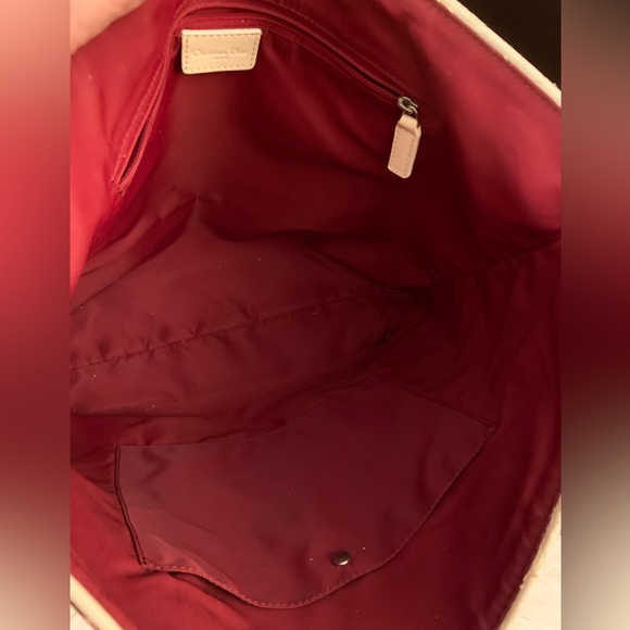 Dior tote 11.5”x 15”x 4” beautiful vintage, white and red coated canvas. - Picture 2 of 16